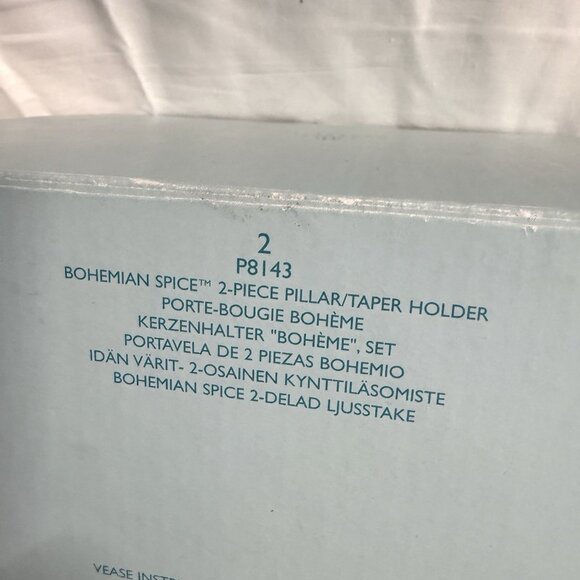 Partylite Bohemian Spice Pillar Taper Candle Holder Set - Picture 7 of 9